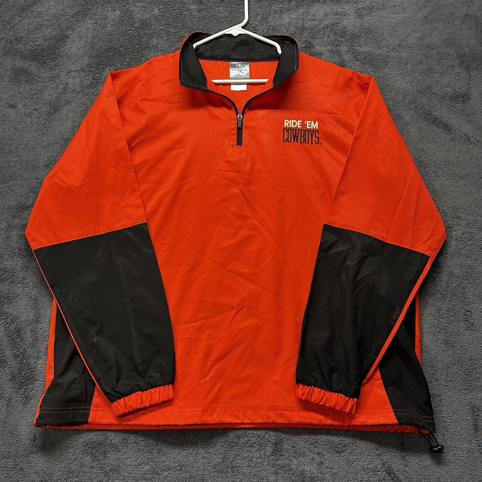 Oklahoma State Cowboys Mens 1/4 Zip Pullover Windbreaker Jacket Size Large Osu